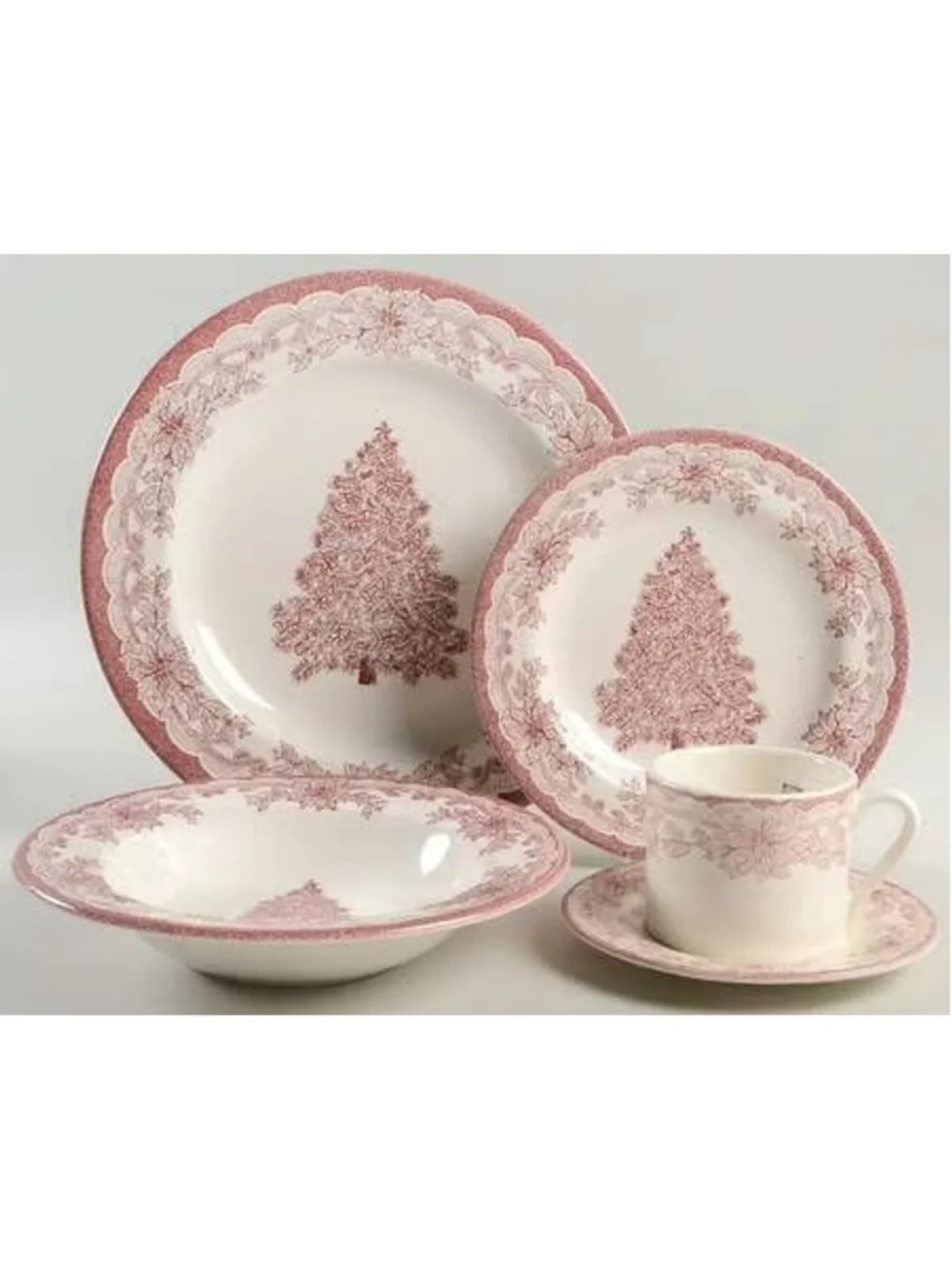 NEW 20 Piece Dinnerware Set Yuletide Red by STAFFORDSHIRE ENGRAVING